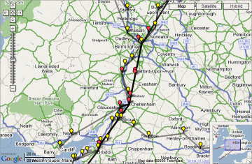 Screenshot of Live Trains Map
